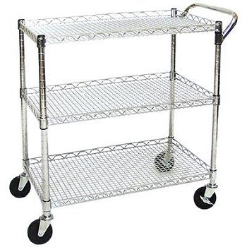 Heavy Duty 3 Shelf Wire Service Cart